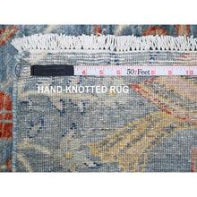 Load image into Gallery viewer, 2&#39;6&quot;x25&#39;7&quot; Carolina Blue, Afghan Peshawar with Birds of Paradise Design, Hand Knotted, Vegetable Dyes, Soft Wool, XL Runner, Oriental Rug FWR538938