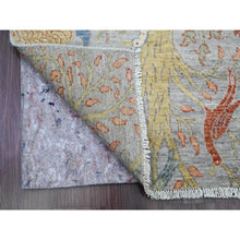 Load image into Gallery viewer, 2&#39;6&quot;x16&#39; Nevada Gray, Hand Knotted, Afghan Peshawar With Birds Of Paradise Design, Soft Wool, Natural Dyes, Xl Runner, Oriental Rug FWR538944