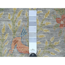 Load image into Gallery viewer, 2&#39;6&quot;x16&#39; Nevada Gray, Hand Knotted, Afghan Peshawar With Birds Of Paradise Design, Soft Wool, Natural Dyes, Xl Runner, Oriental Rug FWR538944