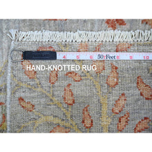 Load image into Gallery viewer, 2&#39;6&quot;x16&#39; Nevada Gray, Hand Knotted, Afghan Peshawar With Birds Of Paradise Design, Soft Wool, Natural Dyes, Xl Runner, Oriental Rug FWR538944