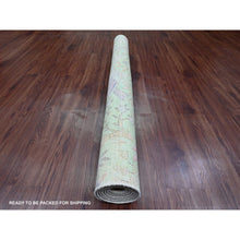 Load image into Gallery viewer, 5&#39;x6&#39;2&quot; Swamp Green, Afghan Peshawar with Birds of Paradise Design, Hand Knotted, Soft Wool, Vegetable Dyes, Oriental Rug FWR538968