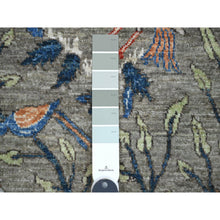 Load image into Gallery viewer, 5&#39;x6&#39;10&quot; Sonic Gray, Hand Knotted, Afghan Peshawar with Birds of Paradise Design, Soft Wool, Vegetable Dyes, Oriental Rug FWR538974