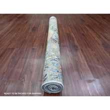Load image into Gallery viewer, 5&#39;x6&#39;10&quot; Sonic Gray, Hand Knotted, Afghan Peshawar with Birds of Paradise Design, Soft Wool, Vegetable Dyes, Oriental Rug FWR538974