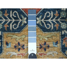 Load image into Gallery viewer, 2&#39;5&quot;x6&#39; Yale Blue, Afghan Peshawar with Caucasian Akstafa Design, Aryana Collection, High Mountain Wool, Hand Knotted, Runner, Oriental Rug FWR538992