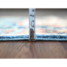 Load image into Gallery viewer, 2&#39;5&quot;x6&#39; Yale Blue, Afghan Peshawar with Caucasian Akstafa Design, Aryana Collection, High Mountain Wool, Hand Knotted, Runner, Oriental Rug FWR538992