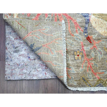 Load image into Gallery viewer, 3&#39;x19&#39;5&quot; Medium Gray, Afghan Peshawar with Birds of Paradise Design, Vegetable Dyes, Hand Knotted, Soft Wool, XL Runner, Oriental Rug FWR539022