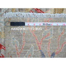 Load image into Gallery viewer, 3&#39;x19&#39;5&quot; Powder Blue, Soft Afghan Wool Weft, Hand Knotted, Angora Oushak, Natural Dyes, Tribal All Over Flower And Leaf Design, XL Runner Oriental Rug FWR534822