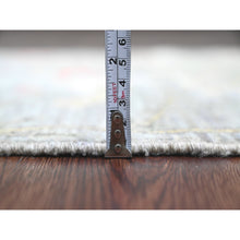 Load image into Gallery viewer, 2&#39;7&quot;x11&#39;8&quot; Mink Gray, Afghan Peshawar with Birds of Paradise Design, Soft Wool, Natural Dyes, Hand Knotted, Runner, Oriental Rug FWR539034