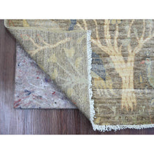 Load image into Gallery viewer, 2&#39;4&quot;x6&#39;1&quot; Stone Gray, Hand Knotted, Afghan Peshawar With Birds Of Paradise Design, Veggie Dyes, 100% Wool, Runner, Oriental Rug FWR539040