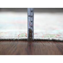 Load image into Gallery viewer, 3&#39;x24&#39; Cloud Gray, Hand Knotted, Afghan Peshawar With Birds Of Paradise Design, Soft Wool, Vegetable Dyes, Xl Runner, Oriental Rug FWR539046