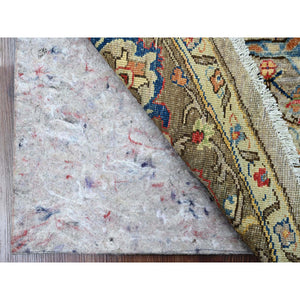 6'x6' Sonic Gray, Peshawar with Bijar Garus Design, Aryana Grade, Hand Knotted, Vegetable Dyes, Densely Woven, High Mountain Wool, Round, Oriental Rug FWR539052