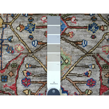 Load image into Gallery viewer, 6&#39;x6&#39; Sonic Gray, Peshawar with Bijar Garus Design, Aryana Grade, Hand Knotted, Vegetable Dyes, Densely Woven, High Mountain Wool, Round, Oriental Rug FWR539052