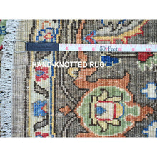Load image into Gallery viewer, 6&#39;x6&#39; Space Cadet Blue, Afghan Peshawar with Birds of Paradise Design, Hand Knotted, Soft Wool, Veggie Dyes, Square, Oriental Rug FWR121530