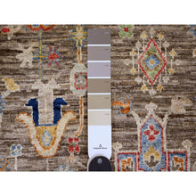 Load image into Gallery viewer, 6&#39;x9&#39;1&quot; Mocha Brown, Afghan Peshawar With Karajeh Design, Geometric Medallions, Aryana Collection, Hand Knotted, High Mountain Wool, Oriental Rug FWR539058