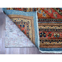 Load image into Gallery viewer, 6&#39;x9&#39; Carolina Blue, Qashqai Design with Geometric Pattern, Aryana Collection, Hand Knotted, 100% Wool, Vegetable Dyes, Oriental Rug FWR539064