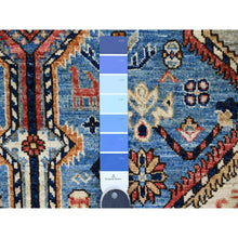 Load image into Gallery viewer, 6&#39;x9&#39; Carolina Blue, Qashqai Design with Geometric Pattern, Aryana Collection, Hand Knotted, 100% Wool, Vegetable Dyes, Oriental Rug FWR539064