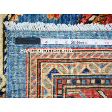 Load image into Gallery viewer, 6&#39;x9&#39; Cerulean Blue, Kohinoor Herat Pattern, Small Geometric Repetitive Diamond Design, Soft Wool, Tone On Tone, Hand Knotted, Oriental Rug FWR458616