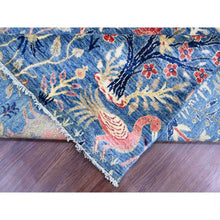 Load image into Gallery viewer, 8&#39;2&quot;x9&#39;8&quot; Imperial Blue, Afghan Peshawar with Birds of Paradise Design, Soft and Shiny Wool, Natural Dyes, Hand Knotted, Oriental Rug FWR539082