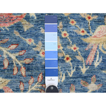 Load image into Gallery viewer, 8&#39;2&quot;x9&#39;8&quot; Imperial Blue, Afghan Peshawar with Birds of Paradise Design, Soft and Shiny Wool, Natural Dyes, Hand Knotted, Oriental Rug FWR539082