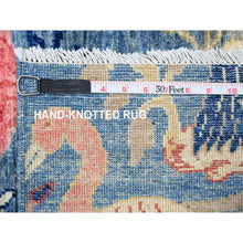 Load image into Gallery viewer, 8&#39;2&quot;x9&#39;8&quot; Imperial Blue, Afghan Peshawar with Birds of Paradise Design, Soft and Shiny Wool, Natural Dyes, Hand Knotted, Oriental Rug FWR539082