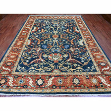 Load image into Gallery viewer, 9&#39;1&quot;x11&#39;8&quot; Yale Blue, Peshawar With Heriz All Over Design, High Mountain Wool, Aryana Collection, Densely Woven, Hand Knotted, Vegetable Dyes, Oriental Rug FWR539112
