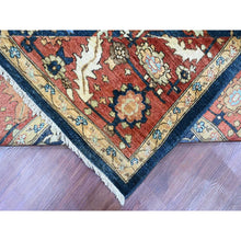 Load image into Gallery viewer, 9&#39;1&quot;x11&#39;8&quot; Yale Blue, Peshawar with Heriz All Over Design, High Mountain Wool, Aryana Collection, Densely Woven, Hand Knotted, Vegetable Dyes, Oriental Rug FWR539112