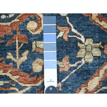 Load image into Gallery viewer, 9&#39;1&quot;x11&#39;8&quot; Yale Blue, Peshawar With Heriz All Over Design, High Mountain Wool, Aryana Collection, Densely Woven, Hand Knotted, Vegetable Dyes, Oriental Rug FWR539112