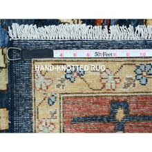 Load image into Gallery viewer, 9&#39;1&quot;x11&#39;8&quot; Yale Blue, Peshawar With Heriz All Over Design, High Mountain Wool, Aryana Collection, Densely Woven, Hand Knotted, Vegetable Dyes, Oriental Rug FWR539112