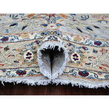 Load image into Gallery viewer, 7&#39;7&quot;x7&#39;7&quot; Cloud Gray, Aryana Collection, Peshawar with Ziegler Mahal Design, High Mountain Wool, Denser Weave, Hand Knotted, Round, Oriental Rug FWR539118