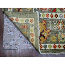 Load image into Gallery viewer, 9&#39;10&quot;x13&#39;3&quot; Sage Green, Afghan Angora Oushak With Colorful Leaf Design, 100% Wool, Hand Knotted, Natural Dyes, Oriental Rug FWR539154