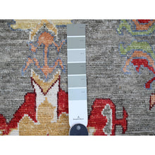Load image into Gallery viewer, 9&#39;10&quot;x13&#39;3&quot; Sage Green, Afghan Angora Oushak With Colorful Leaf Design, 100% Wool, Hand Knotted, Natural Dyes, Oriental Rug FWR539154