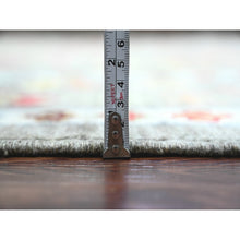 Load image into Gallery viewer, 9&#39;10&quot;x13&#39;3&quot; Sage Green, Afghan Angora Oushak With Colorful Leaf Design, 100% Wool, Hand Knotted, Natural Dyes, Oriental Rug FWR539154