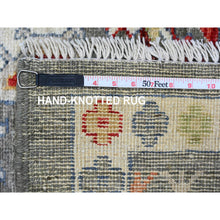 Load image into Gallery viewer, 9&#39;10&quot;x13&#39;3&quot; Sage Green, Afghan Angora Oushak With Colorful Leaf Design, 100% Wool, Hand Knotted, Natural Dyes, Oriental Rug FWR539154