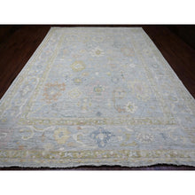 Load image into Gallery viewer, 10&#39;x13&#39;5&quot; Cloud Gray, Afghan Angora Oushak with Leaf Design, Veggie Dyes, 100% Wool, Hand Knotted, Oriental Rug FWR539160
