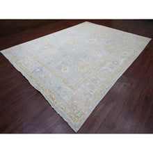 Load image into Gallery viewer, 10&#39;x13&#39;5&quot; Cloud Gray, Afghan Angora Oushak with Leaf Design, Veggie Dyes, 100% Wool, Hand Knotted, Oriental Rug FWR539160