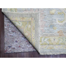 Load image into Gallery viewer, 10&#39;x13&#39;5&quot; Cloud Gray, Afghan Angora Oushak with Leaf Design, Veggie Dyes, 100% Wool, Hand Knotted, Oriental Rug FWR539160