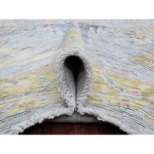 Load image into Gallery viewer, 10&#39;x13&#39;5&quot; Cloud Gray, Afghan Angora Oushak with Leaf Design, Veggie Dyes, 100% Wool, Hand Knotted, Oriental Rug FWR539160