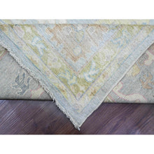 Load image into Gallery viewer, 10&#39;x13&#39;5&quot; Cloud Gray, Afghan Angora Oushak with Leaf Design, Veggie Dyes, 100% Wool, Hand Knotted, Oriental Rug FWR539160