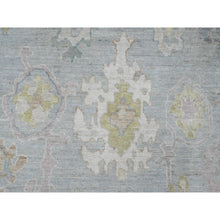 Load image into Gallery viewer, 10&#39;x13&#39;5&quot; Cloud Gray, Afghan Angora Oushak with Leaf Design, Veggie Dyes, 100% Wool, Hand Knotted, Oriental Rug FWR539160