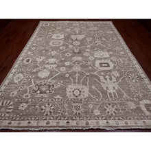 Load image into Gallery viewer, 9&#39;x11&#39;9&quot; Coffee Brown, Afghan Angora Oushak With All Over Leaf Design, Hand Knotted, Vegetable Dyes, 100% Wool, Oriental Rug FWR539202