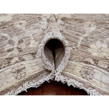 Load image into Gallery viewer, 9&#39;x11&#39;9&quot; Coffee Brown, Afghan Angora Oushak With All Over Leaf Design, Hand Knotted, Vegetable Dyes, 100% Wool, Oriental Rug FWR539202