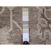 Load image into Gallery viewer, 9&#39;x11&#39;9&quot; Coffee Brown, Afghan Angora Oushak With All Over Leaf Design, Hand Knotted, Vegetable Dyes, 100% Wool, Oriental Rug FWR539202