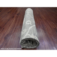 Load image into Gallery viewer, 9&#39;x11&#39;9&quot; Coffee Brown, Afghan Angora Oushak With All Over Leaf Design, Hand Knotted, Vegetable Dyes, 100% Wool, Oriental Rug FWR539202