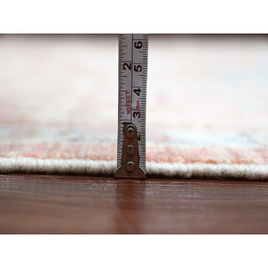 9'x11'9" Blush Red, 100% Wool, Afghan Angora Oushak With Floral Design, Natural Dyes, Hand Knotted, Oriental Rug FWR539214