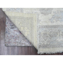 Load image into Gallery viewer, 2&#39;8&quot;x6&#39; Vista White, Natural Dyes, Afghan Angora Oushak With Floral Design, 100% Wool, Hand Knotted, Runner, Oriental Rug FWR539256