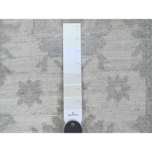 Load image into Gallery viewer, 2&#39;8&quot;x6&#39; Vista White, Natural Dyes, Afghan Angora Oushak With Floral Design, 100% Wool, Hand Knotted, Runner, Oriental Rug FWR539256