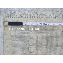 Load image into Gallery viewer, 2&#39;8&quot;x6&#39; Vista White, Natural Dyes, Afghan Angora Oushak With Floral Design, 100% Wool, Hand Knotted, Runner, Oriental Rug FWR539256