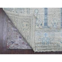 Load image into Gallery viewer, 2&#39;10&quot;x10&#39; Pearl White, Afghan Angora Oushak with Cypress Tree Design, Veggie Dyes, Pure Wool, Hand Knotted, Runner, Oriental Rug FWR539268