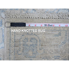 Load image into Gallery viewer, 2&#39;10&quot;x10&#39; Pearl White, Afghan Angora Oushak with Cypress Tree Design, Veggie Dyes, Pure Wool, Hand Knotted, Runner, Oriental Rug FWR539268
