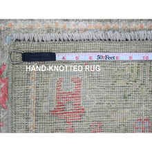 Load image into Gallery viewer, 2&#39;9&quot;x9&#39;10&quot; Sage Green, Afghan Angora Oushak with Colorful Cypress and Willow Tree Design, Natural Dyes, 100% Wool, Hand Knotted, Runner, Oriental Rug FWR539286